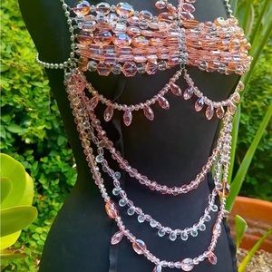 Crystal beaded bralette.